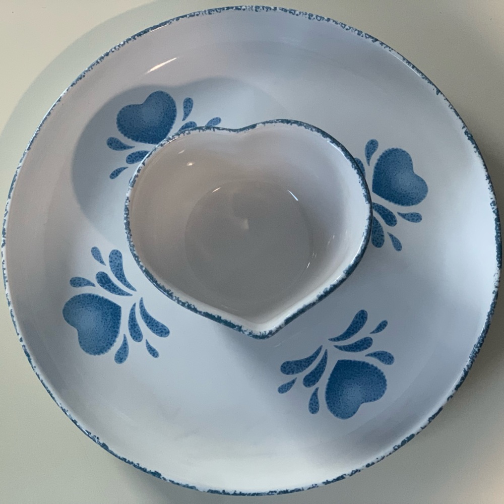 ❤️Vintage House of Lloyd 12" Plate with Heart Shaped Bowl GrandmaCore